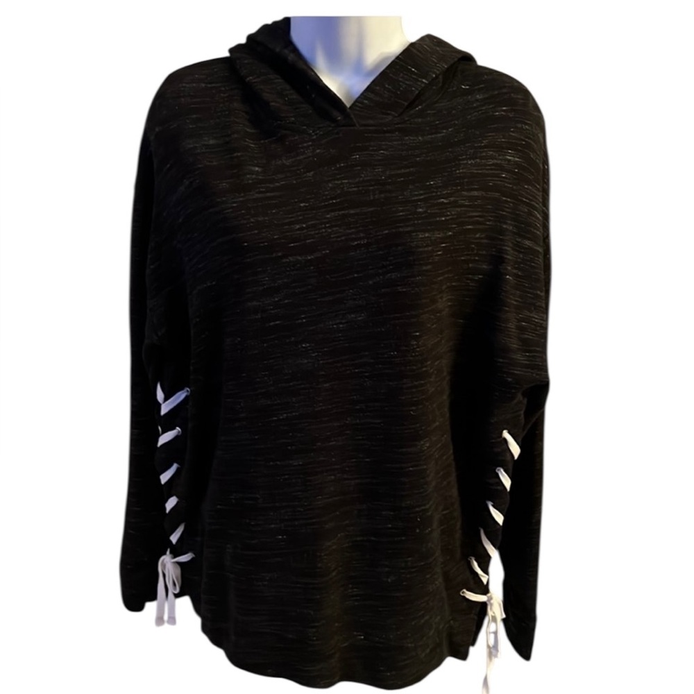 Victoria’s Secret Pink Black Tunic Style hoodie Sweatshirt Size XS
